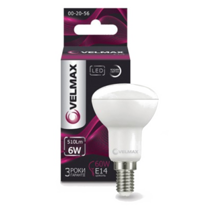 Лампа світлодіодна Velmax R50, 6Вт, E14, 4100К (4823051514953)